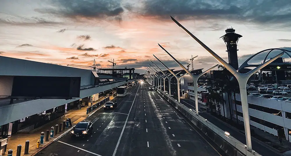 Departure drop-off area at airport