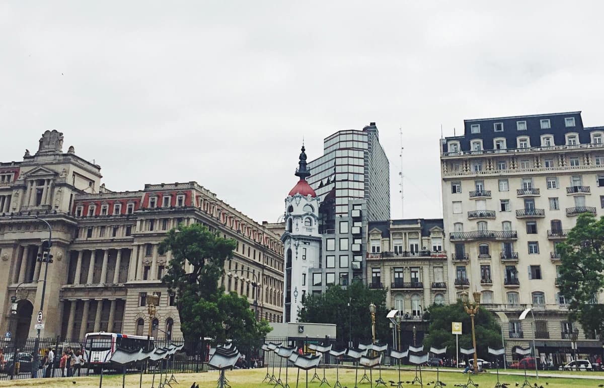 City plaza in Buenos Aires, Argentina