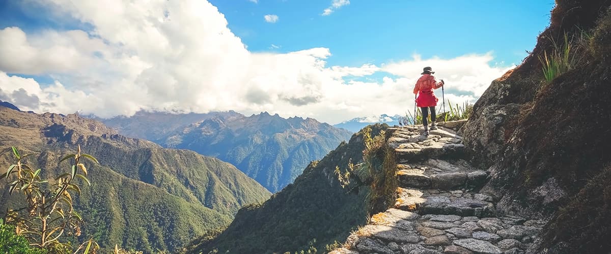 Hiker hiking the Inca Trial