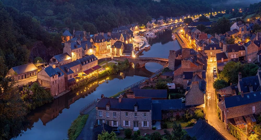 Quaint River Town in France